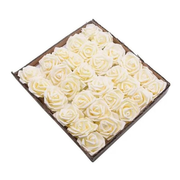 Other - 24 Count | Ivory Artificial Roses Wedding Bouquet Flowers ~ New